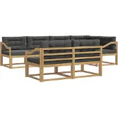 vidaXL Buiten bank set 6 pcs Wit en antracietkleurig Polyester
