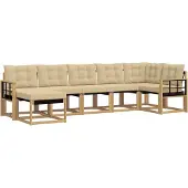 vidaXL Buiten bank set 7 st Wit en Beige