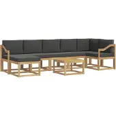 vidaXL Buiten bank set 8 st Wit en antracietkleurig Polyester