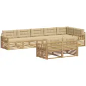 vidaXL Buiten bank set 8 st Wit en Beige Polyester