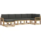 vidaXL Buiten bank set 7 st Wit en antracietkleurig Polyester