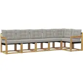 vidaXL Buiten bank set 6 st Wit en Lichtgrijs