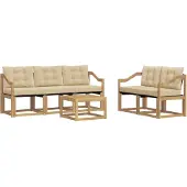 vidaXL Buiten bank set 6 st Wit en Beige