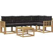 vidaXL Buiten bank set 6 st Wit en zwart