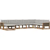 vidaXL Buiten bank set 8 st Naturel en lichtgrijs Massief Acacia Hout