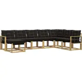 vidaXL Buiten bank set 8 st Wit en zwart
