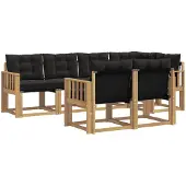 vidaXL Buiten bank set 7 st Wit en zwart