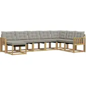 vidaXL Buiten bank set 8 st Wit en Lichtgrijs