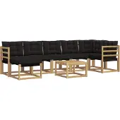 vidaXL Buiten bank set 8 st Wit en zwart