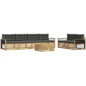 vidaXL Buiten bank set 7 st Wit en antracietkleurig Polyester