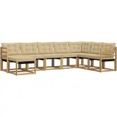 vidaXL Buiten bank set 8 st Wit en Beige