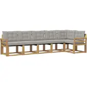 vidaXL Buiten bank set 6 st Wit en Lichtgrijs