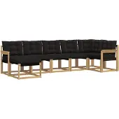 vidaXL Buiten bank set 7 st Wit en zwart