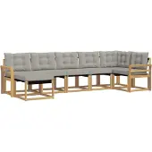 vidaXL Buiten bank set 7 st Wit en Lichtgrijs