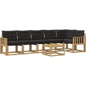 vidaXL Buiten bank set 7 st Wit en zwart