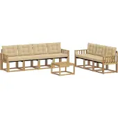 vidaXL Buiten bank set 8 st Wit en Beige