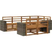 vidaXL Buiten bank set 7 st Naturel Polyester