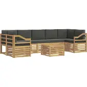 vidaXL Buiten bank set 8 st Wit en antracietkleurig Polyester