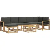 vidaXL Buiten bank set 8 st Wit en antracietkleurig Polyester