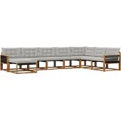vidaXL Buiten bank set 8 st Naturel en lichtgrijs Massief Acacia Hout