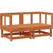 vidaXL 2 st Tuin Hoekbank Massief grenenhout Waskleur Bruin