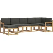 vidaXL Buiten bank set 7 st Wit en antracietkleurig Polyester