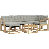 vidaXL Buiten bank set 7 st Wit en Lichtgrijs