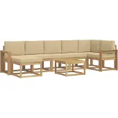vidaXL Buiten bank set 8 st Wit en Beige Polyester