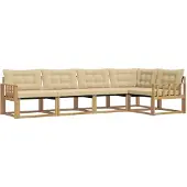 vidaXL Buiten bank set 5 st Wit en Beige