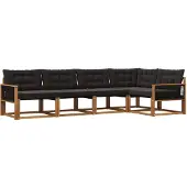 vidaXL Buiten bank set 5 st Naturel en Zwart