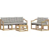vidaXL Buiten bank set 6 st Wit en Lichtgrijs