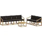 vidaXL Buiten bank set 8 st Wit en zwart