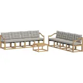 vidaXL Buiten bank set 9 st Wit en Lichtgrijs