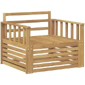 vidaXL Buitensofa Massief Acacia Hout Wit