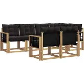 vidaXL Buiten bank set 7 st Wit en zwart