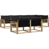 vidaXL Buiten bank set 7 st Wit en zwart