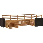 vidaXL Buiten bank set 6 st Naturel Polyester