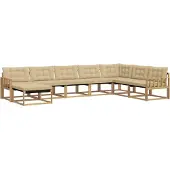 vidaXL Buiten bank set 8 st Wit en Beige Massief Acacia Hout