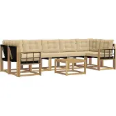 vidaXL Buiten bank set 8 st Wit en Beige