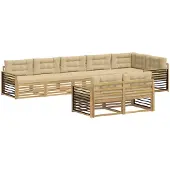 vidaXL Buiten bank set 8 st Wit en Beige Polyester