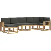 vidaXL Buiten bank set 7 st Wit en antracietkleurig Polyester