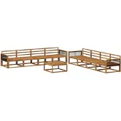 vidaXL Buiten bank set 9 st Naturel Massief Acacia Hout