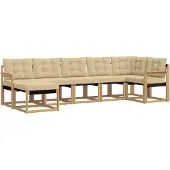 vidaXL Buiten bank set 7 st Wit en Beige