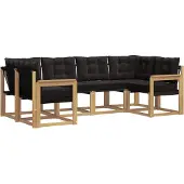 vidaXL Buiten bank set 6 st Wit en zwart