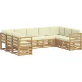 vidaXL Buiten bank set 9 st Wit en crèmekleurig Polyester