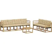 vidaXL Buiten bank set 8 st Wit en Beige