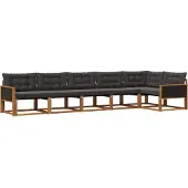 vidaXL Buiten bank set 6 st Naturel en Zwart
