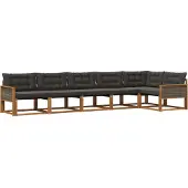 vidaXL Buiten bank set 6 st Naturel en Zwart