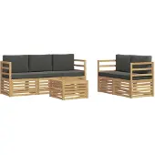 vidaXL Buiten bank set 6 st Wit en antracietkleurig Polyester