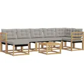 vidaXL Buiten bank set 8 st Wit en Lichtgrijs